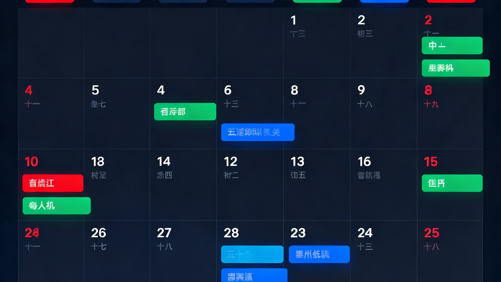 MK体育官网赛程查询页面，以日历形式展示当月所有赛事安排，不同联赛用彩色标签区分